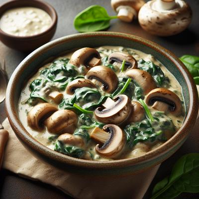 Image of Mushroom Stroganoff with Spinach