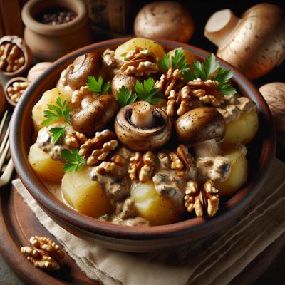 Image of Mushroom Walnut Stroganoff Potatoes