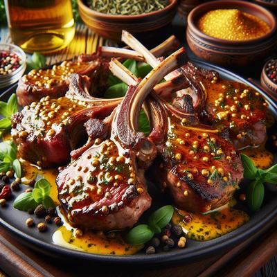 Image of Mustard and Wine Marinated Lamb Chops