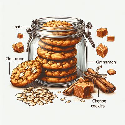 Image of Oatmeal Cinnamon Toffee Cookies in a Jar for Gift Giving