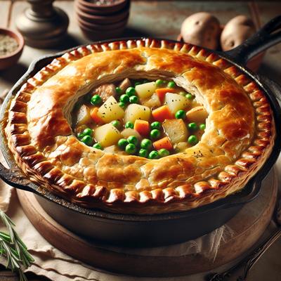 Image of Old Fashioned Chicken Pot Pie in a Pan