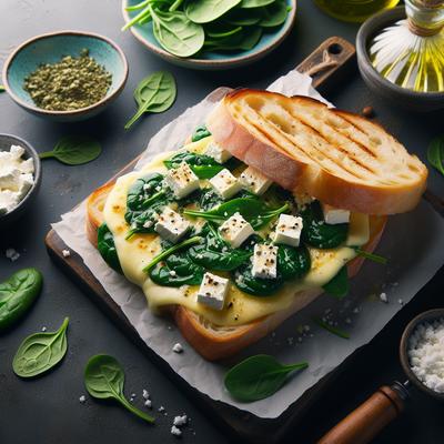 Image of Open Faced Spinach and Feta Melt