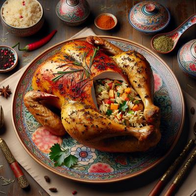 Image of Oriental Roasted Stuffed Chicken