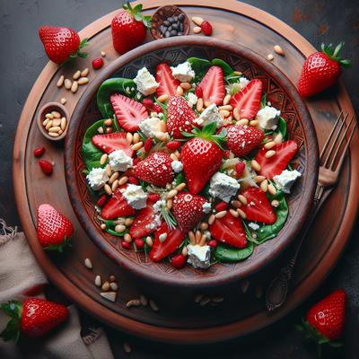 Image of Pacific Northwest Strawberry Goat Cheese Pine Nut Salad