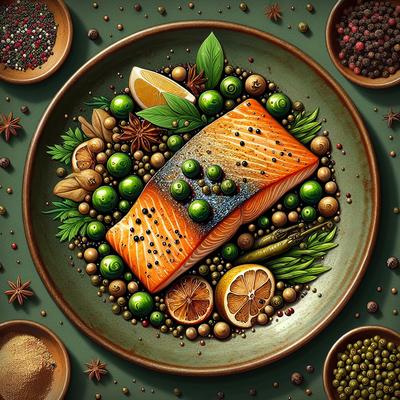 Image of Pan Seared Salmon with Capers and Green Peppercorns
