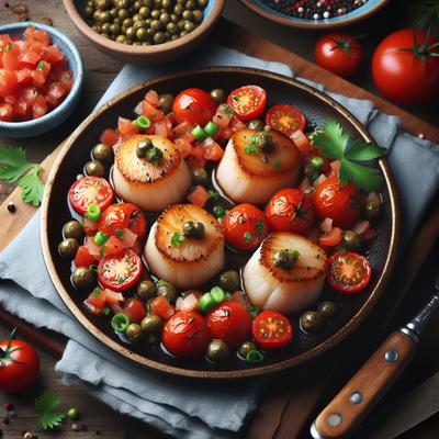 Image of Pan Seared Scallops with Fresh Tomato Caper Salsa
