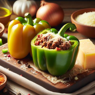 Image of Parmesan Beef Stuffed Bell Peppers