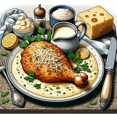 Image of Parmesan Crusted Chicken in Cream Sauce
