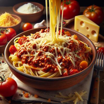 Image of Pasta Bolognese with Cheese