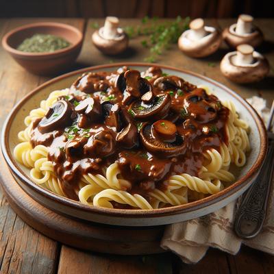 Image of Pasta with Big Belly Portobello Sauce