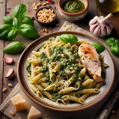 Image of Pasta with Pesto and Poached Chicken