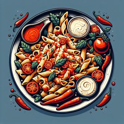 Image of Pasta with Spicy Creamy Vodka Tomato Sauce
