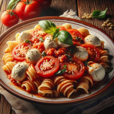 Image of Pasta Wtih No Cook Tomato Mozzarella Sauce
