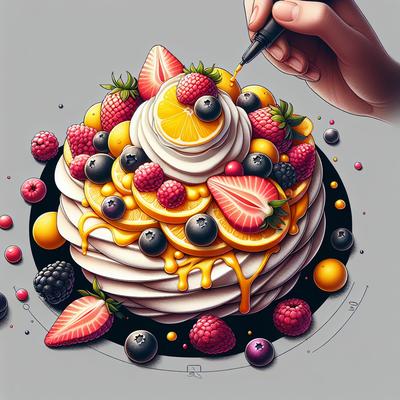 Image of Pavlova with Lemon Cream and Berries