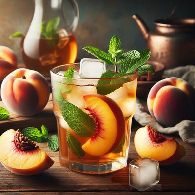 Image of Peach and Mint Iced Tea