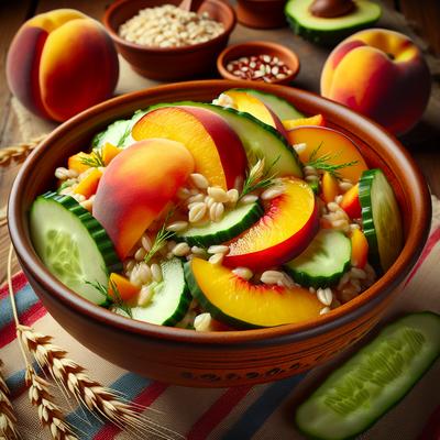 Image of Peach Cucumber Barley Salad