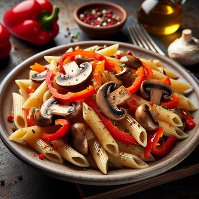 Image of Penne with Mushrooms and Red Pepper for One
