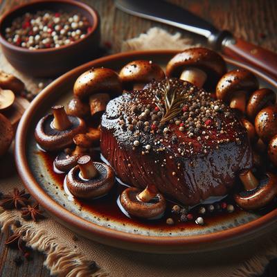 Image of Peppered Venison with Mushrooms