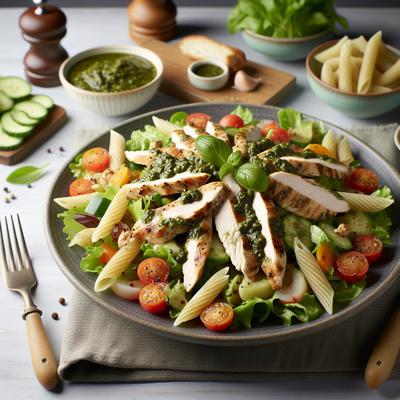 Image of Pesto Chicken Salad Pasta Salad Style with No Pasta