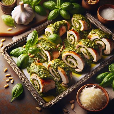 Image of Pesto Stuffed Chicken Rolls