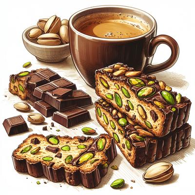 Image of Pistachio Chocolate Biscotti
