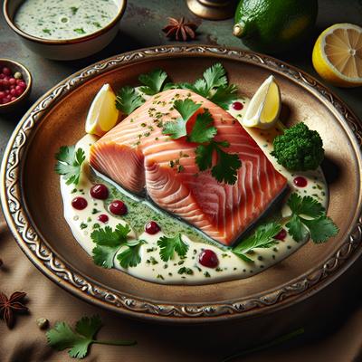 Image of Poached Salmon with Coriander Sauce