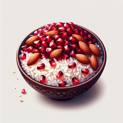 Image of Pomegranate and Almond Rice