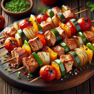 Image of Pork and Vegetable Kabobs