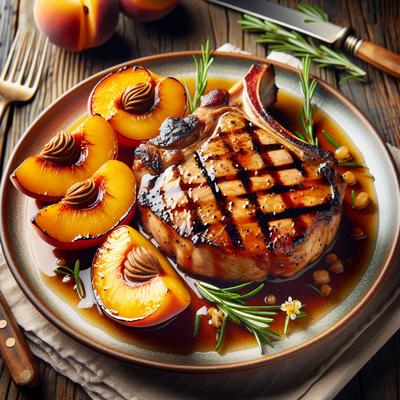 Image of Pork Chops with Brandied Peaches
