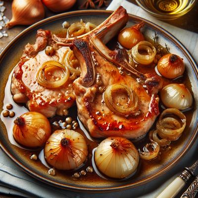 Image of Pork Chops with Shallots in White Wine Sauce