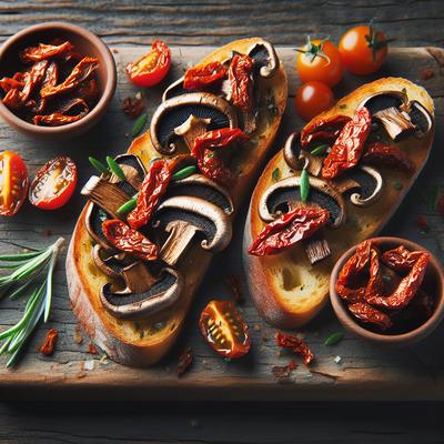Image of Portabella Mushroom and Dried Tomato Bruschetta