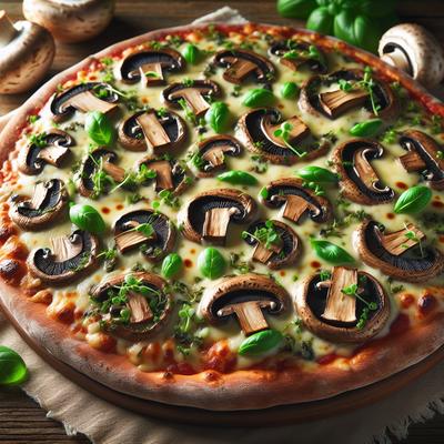 Image of Portabella Pizza with Peppery Greens