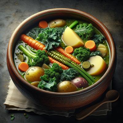 Image of Portuguese Kale Soup with Veggie Version