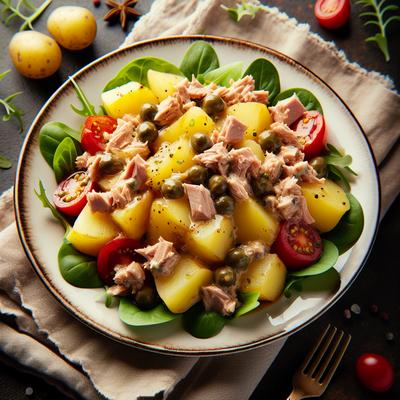 Image of Potato and Tuna Salad with Capers and Dijon Dressing