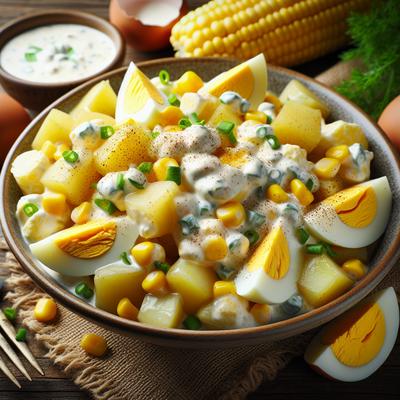 Image of Potato Egg and Corn Salad with Buttermilk