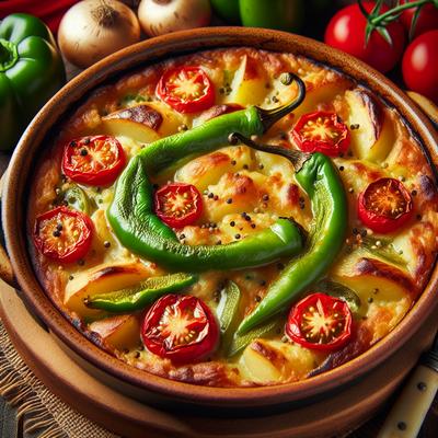 Image of Potato Green Pepper Tomato Gratin