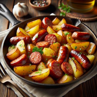 Image of Potatoes and Sausage Skillet Fry