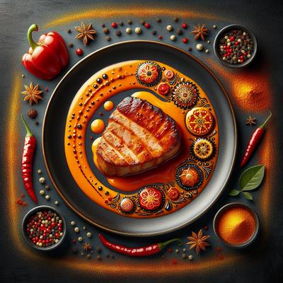 Image of Pounded Pork Loin with Orange Pepper Sauce