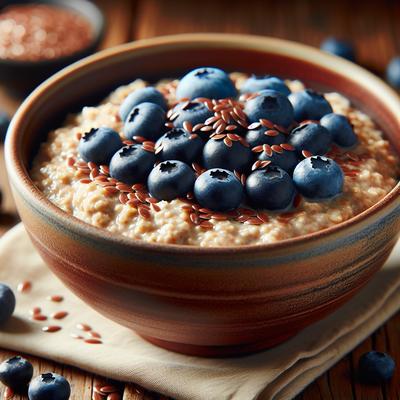 Image of Power Oatmeal with Blueberries and Flax