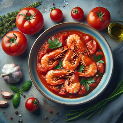 Image of Prawns in a Tarragon and Tomato Sauce