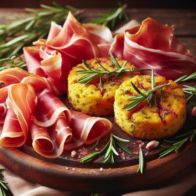 Image of Prosciutto and Rosemary Cornmeal Cakes