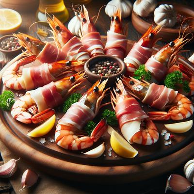 Image of Prosciutto Wrapped Prawns