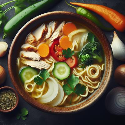 Image of Puerto Rican Chicken Noodle Soup Sopas De Pollo Y Fideos