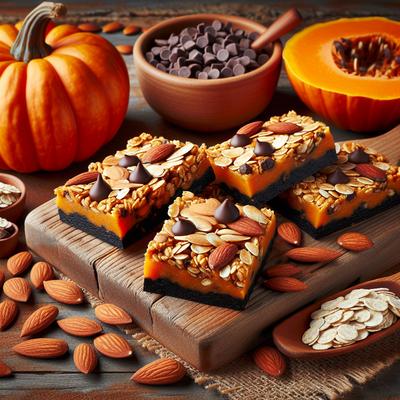 Image of Pumpkin Almond Chocolate Granola Bars Gluten Free