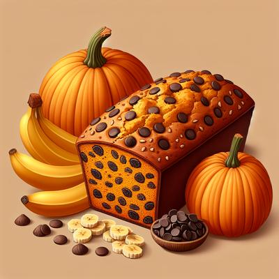 Image of Pumpkin Banana Chocolate Chip Bread