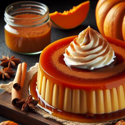 Image of Pumpkin Flan with Caramel and Cinnamon Whipped Cream