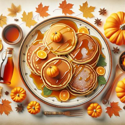 Image of Pumpkin Pancakes with Pumpkin Maple Syrup