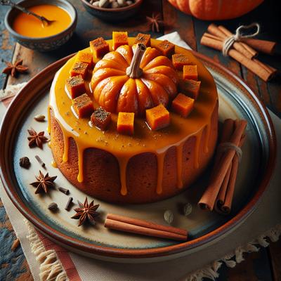 Image of Pumpkin Spice Cake with Orange Sauce