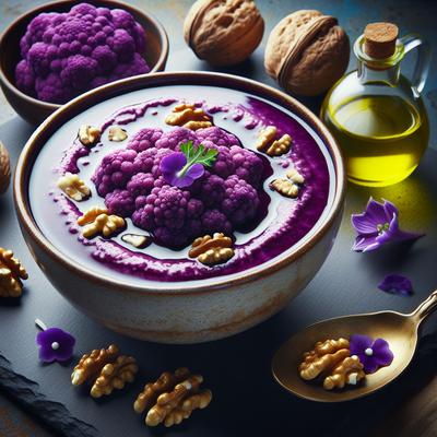 Image of Purple Cauliflower Soup with Walnut Oil
