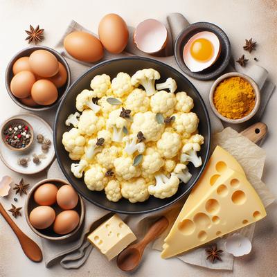 Image of Quick and Easy Lightly Curried Cauliflower and Egg Cheese